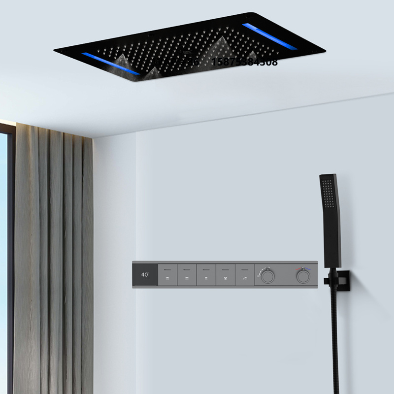 Concealed Thermostatic Shower System Set - Verdecktes Thermostatisches Chrom-Duschsystem mit Regendusche, Sanftem