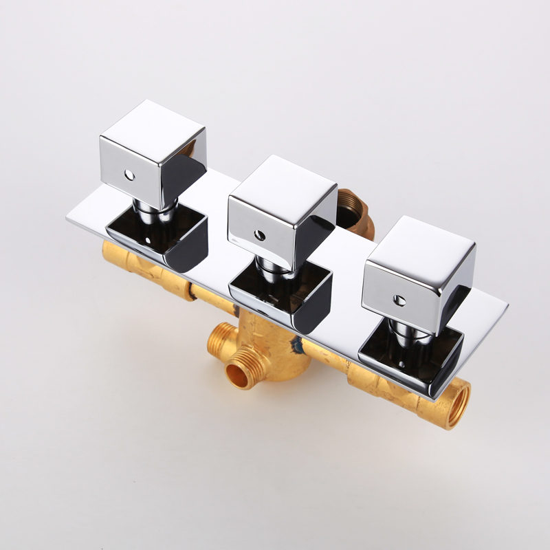 Thermostatic Shower Faucet Valve 3 Way - Messing verdeckter 3-Wege-Duschumsteller, thermostatischer Mischer, Wasserhahn-Mischventil,