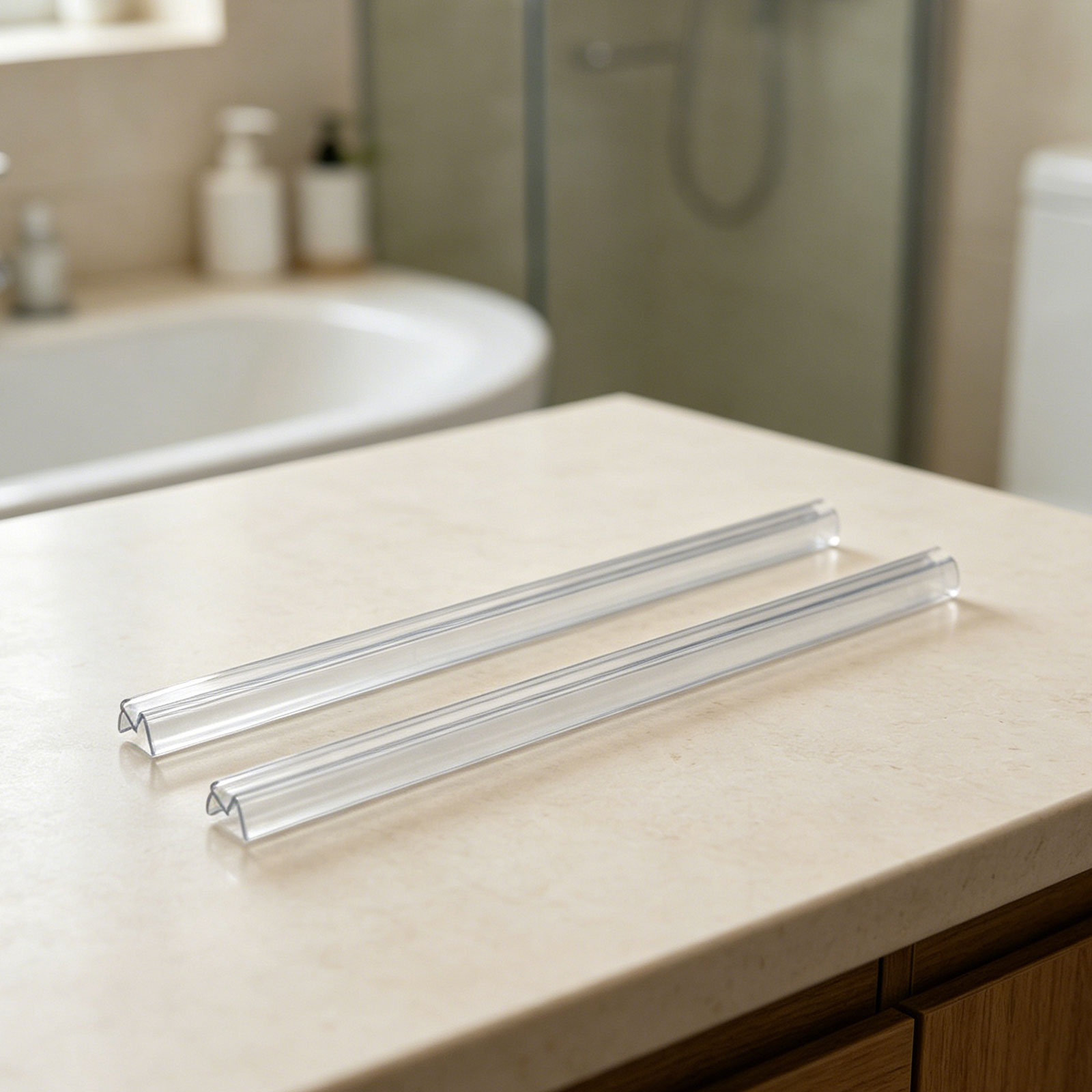 Shower Door Bottom Seal Strip Sweep - 2er-Pack Duschtür-Unterdichtung 20 Zoll Lang Glasdichtung