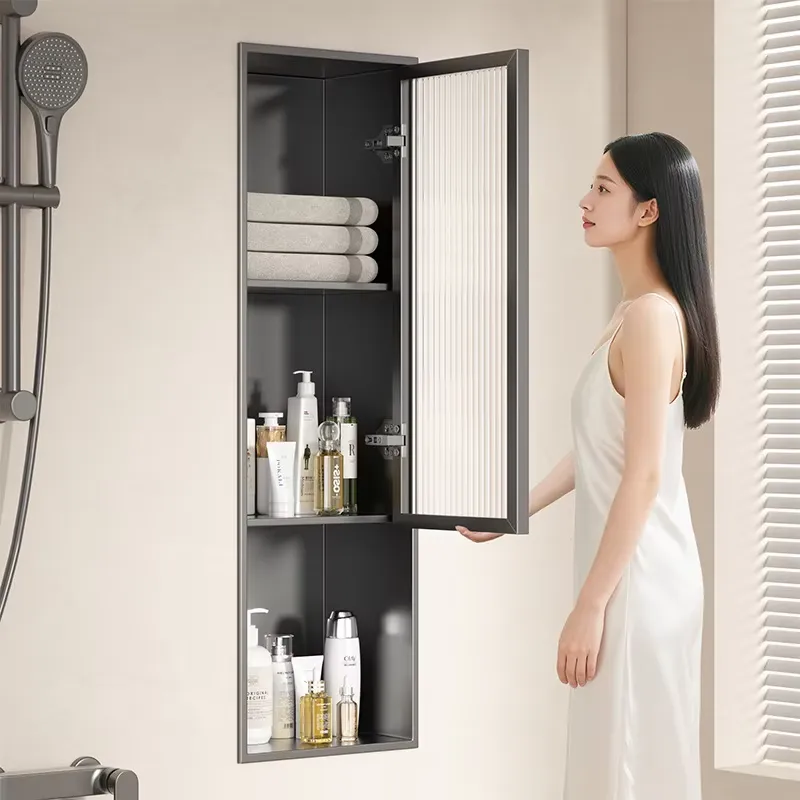 Shower Niche Stainless Steel Recessed - Moderne Edelstahl-Eckduschnische mit Glastür 4-lagiger Wasserdichter