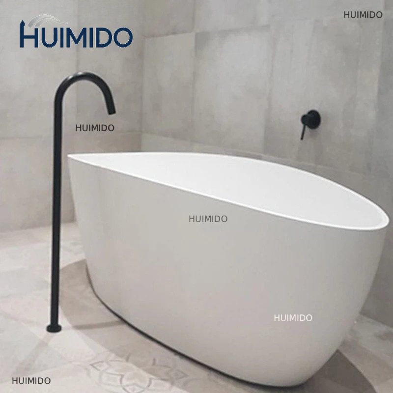 Freestanding Bathtub Filler Faucet Floor - Messing-Chrom oder mattschwarze Ausführung, bodenmontierter Badewannenfüller