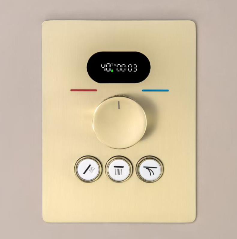 Thermostatic Shower Faucet Valve 3 Way - 3-Wege-Digital-Duschmischventil aus massivem Messing, Duschhahn oder