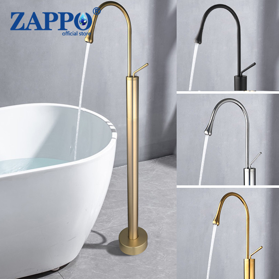 Freestanding Bathtub Filler Faucet Floor - ZAPPO Freistehender Badewannen-Wasserhahn mit Badewannenfüllung, Einhebelmischer
