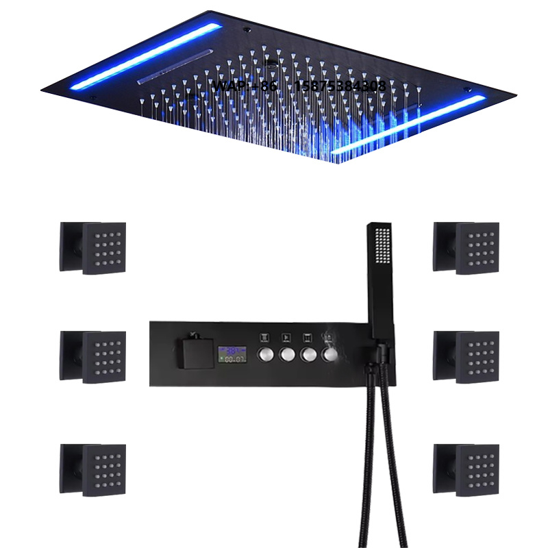 Led Rainfall Shower Head Waterfall - Moderne Deckenmontage 360*500mm Regenfall Wasserfall Nebel