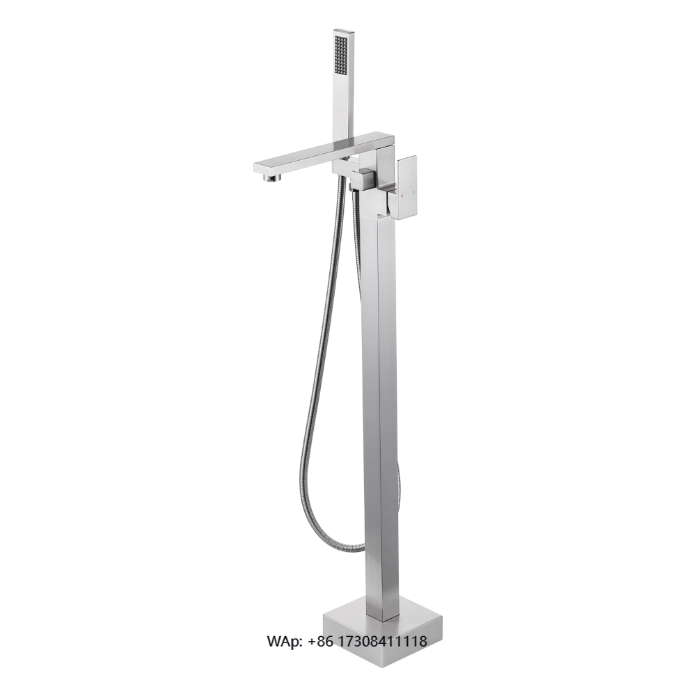 Freestanding Bathtub Filler Faucet Floor - Wannenfüllhahn mit hohem Durchfluss und Handbrause,