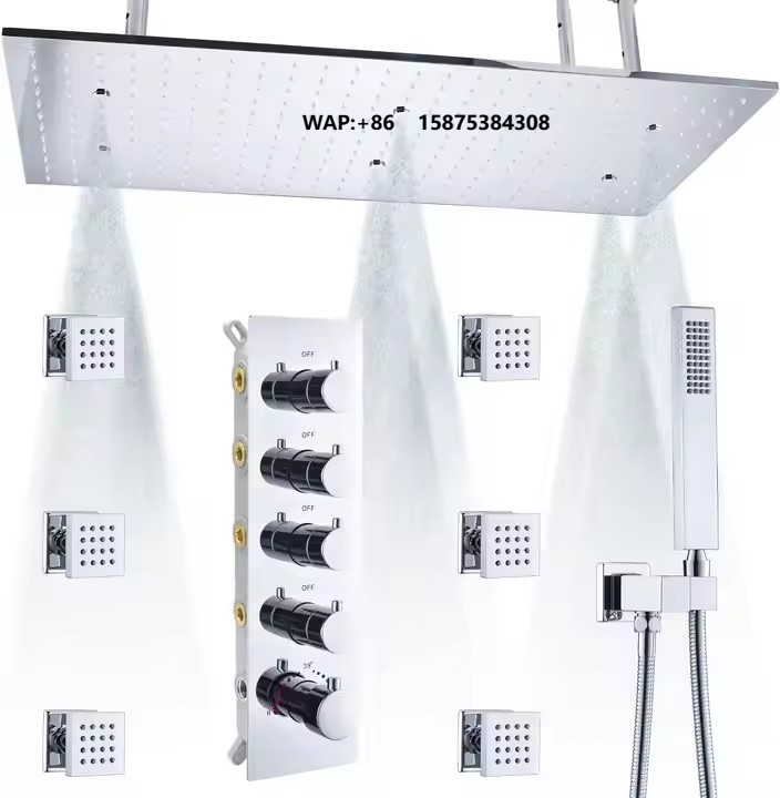 Rainfall Shower Head Ceiling Mount 16 Inch - Luxuriöses Badezimmer-Duschsystem 32*16 Zoll Regen- &