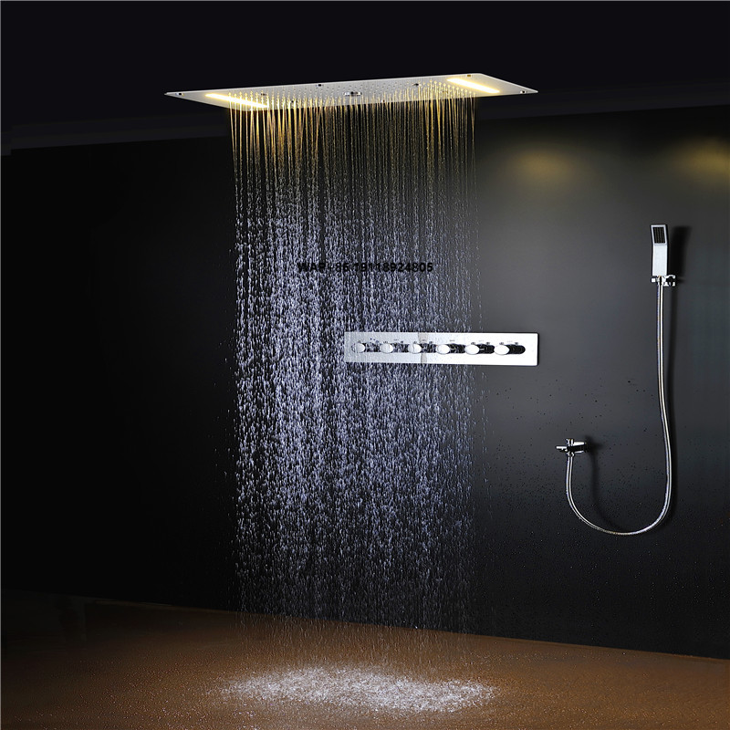 Led Rainfall Shower Head Waterfall - Luxuriöses LED-Multifunktions-Duschset mit Nebel-, Regen- und