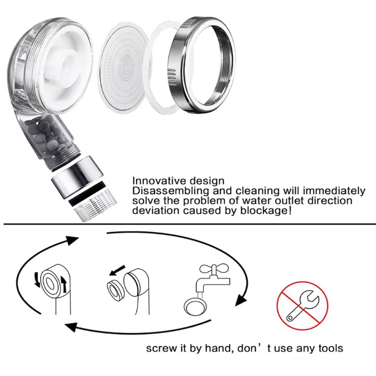1 Stück gefilterter Duschkopf  – Handheld Shower Head High Pressure Filter Bewertung und Preis