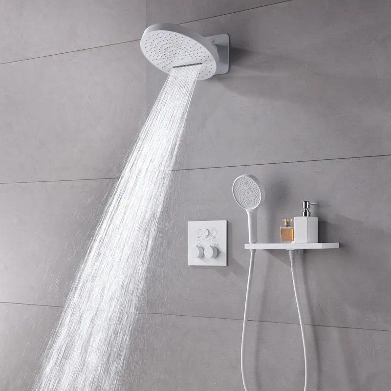 Deutsches Weißes Wandmontierte – Concealed Thermostatic Shower System Set Bewertung und Preis