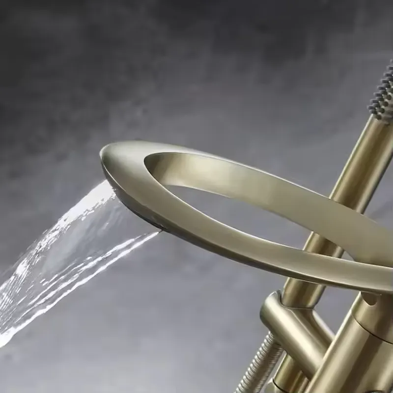 Moderner Freistehender Messing – Freestanding Bathtub Filler Faucet Floor Bewertung und Preis