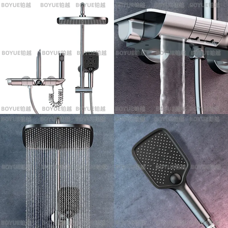 Graues Klaviertasten-Thermosta – Concealed Thermostatic Shower System Set Bewertung und Preis