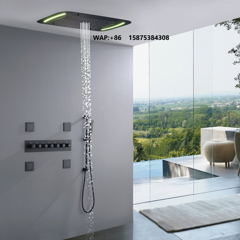 Mattschwarzer 710*430mm LED-Du – Led Rainfall Shower Head Waterfall Bewertung und Preis