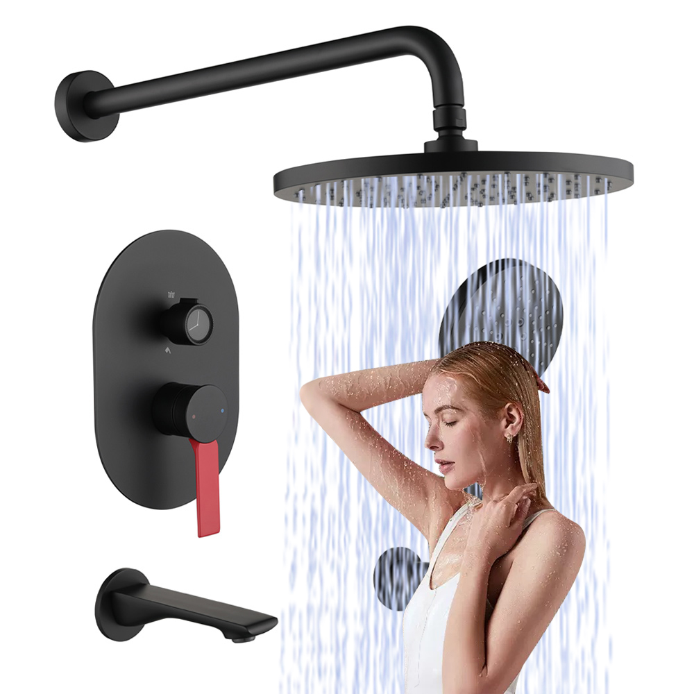 Hochwertiges, mattschwarzes, v – Concealed Thermostatic Shower System Set Bewertung und Preis