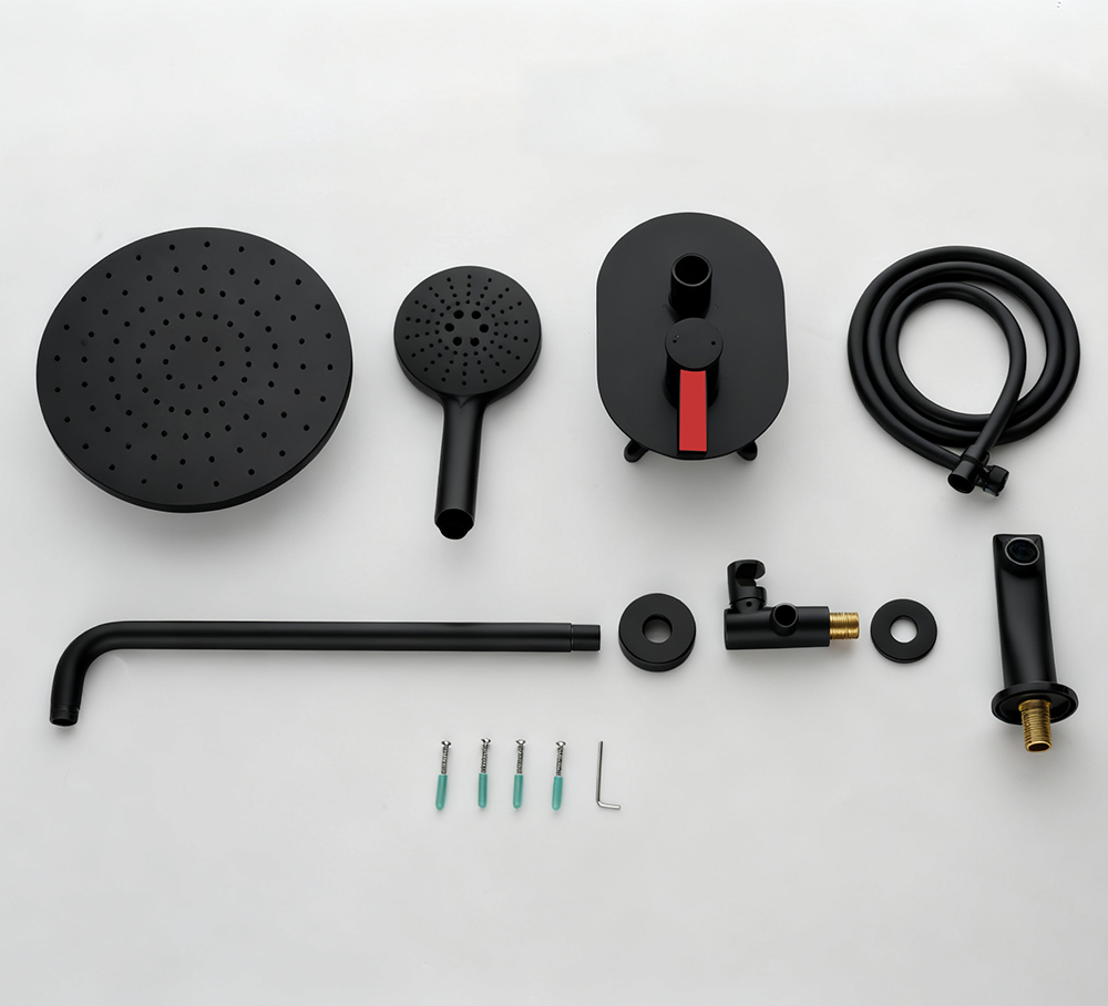 Hochwertiges, mattschwarzes, v – Concealed Thermostatic Shower System Set Bewertung und Preis