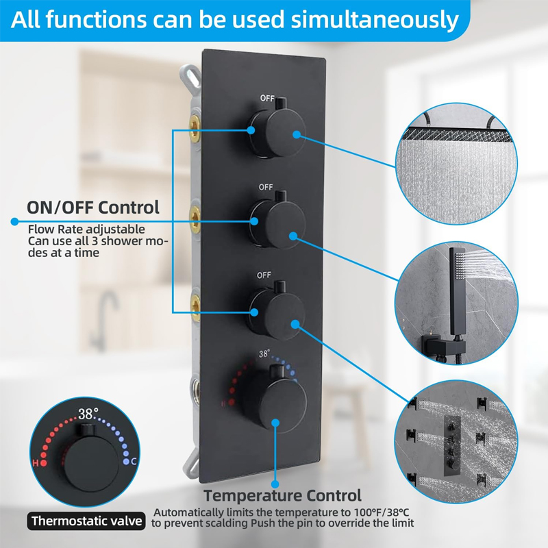 Neues Modernes Thermostatische – Concealed Thermostatic Shower System Set Bewertung und Preis
