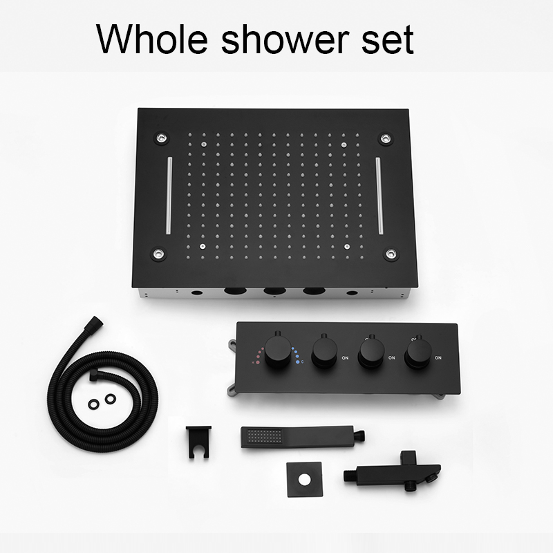Schwarzes 2-Funktionen-Duschko – Led Rainfall Shower Head Waterfall Bewertung und Preis