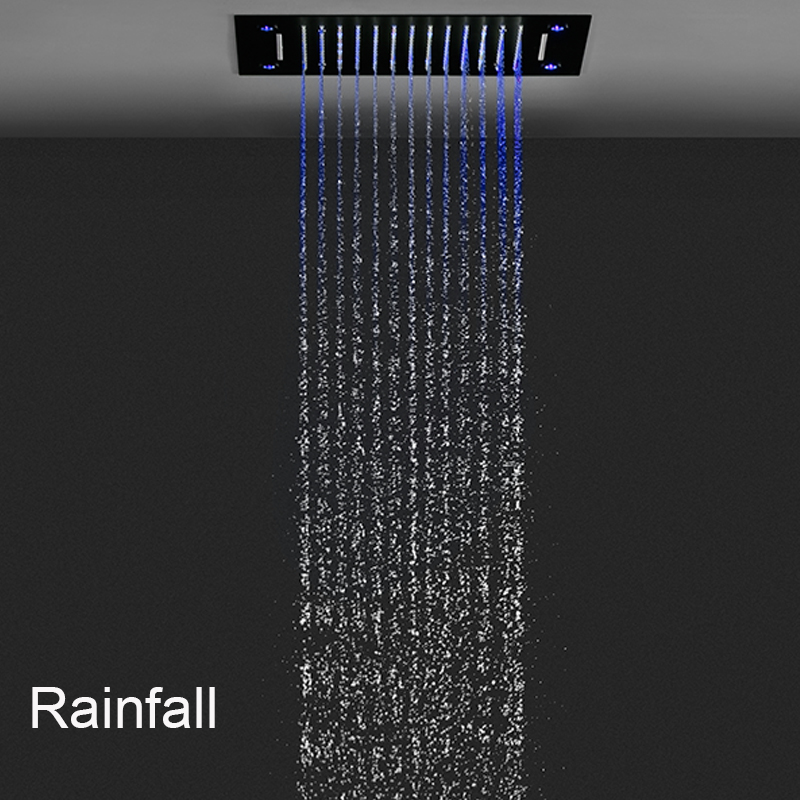 Schwarzes 2-Funktionen-Duschko – Led Rainfall Shower Head Waterfall Bewertung und Preis