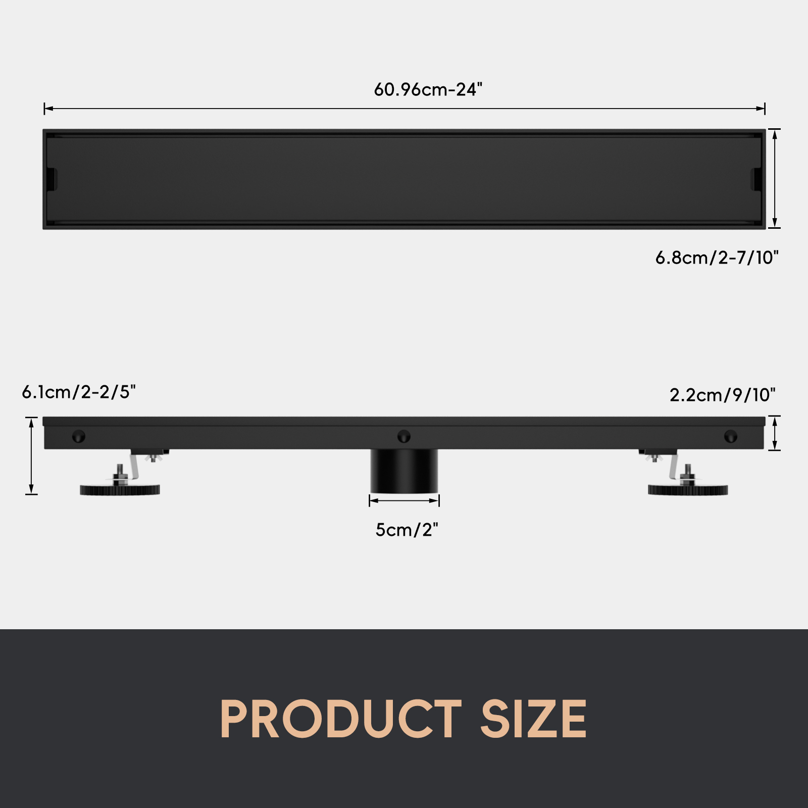APPASO 24-Zoll-Linear-Duschabl – Linear Shower Drain Stainless 304 Tile In Bewertung und Preis