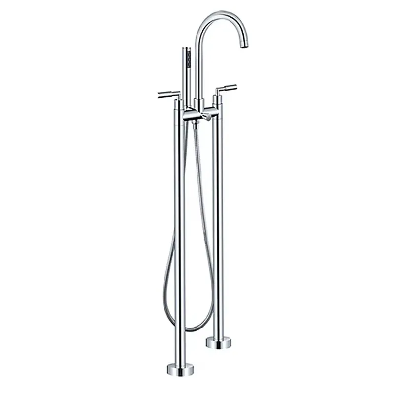 Gebürstetes Bodenmontiertes Fr – Freestanding Bathtub Filler Faucet Floor Bewertung und Preis