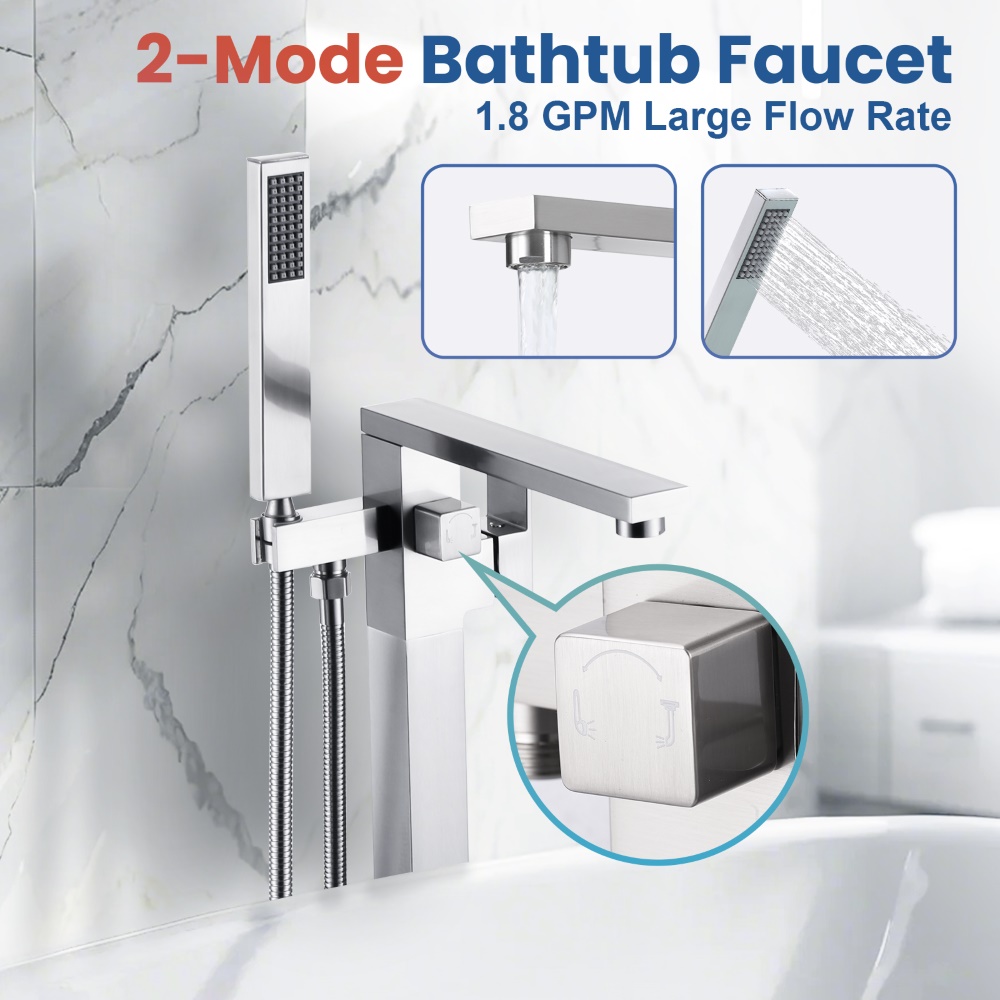 Wannenfüllhahn mit hohem Durch – Freestanding Bathtub Filler Faucet Floor Bewertung und Preis