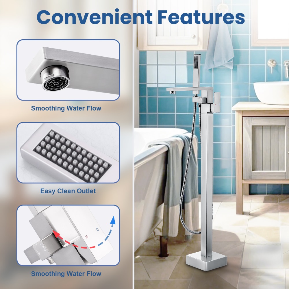 Wannenfüllhahn mit hohem Durch – Freestanding Bathtub Filler Faucet Floor Bewertung und Preis
