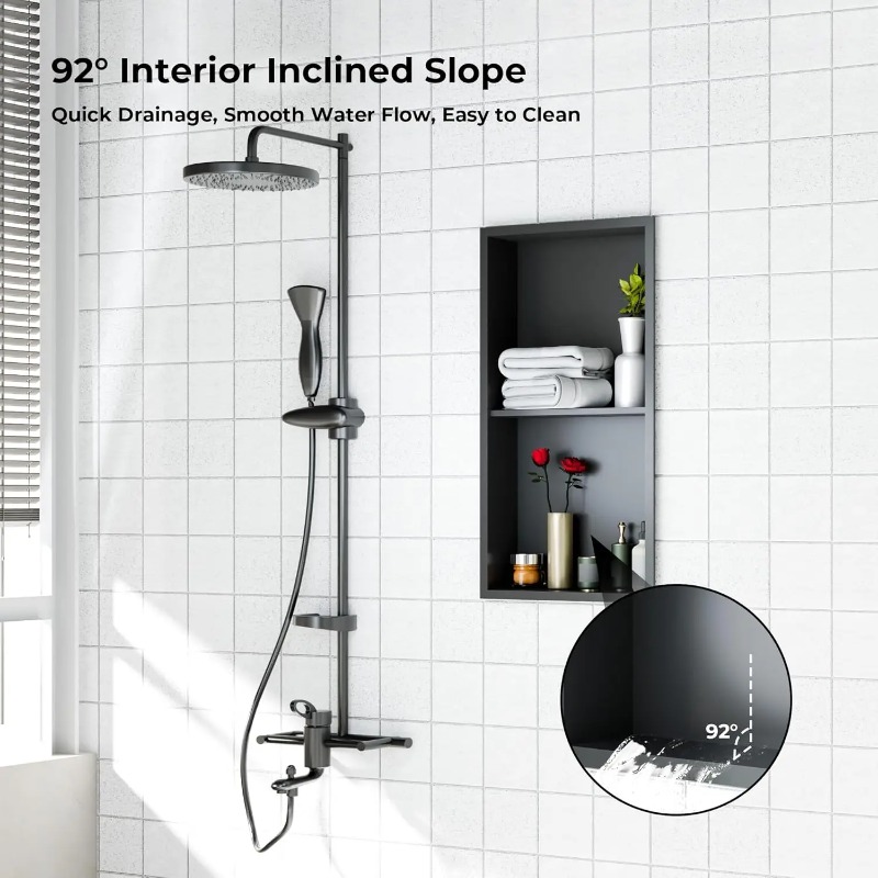 Edelstahl-Duschnische Badezimm – Shower Niche Stainless Steel Recessed Bewertung und Preis