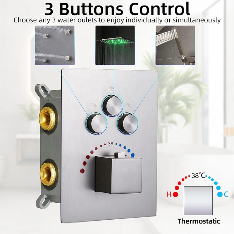 Badezimmer Wandmontage Druckkn – Thermostatic Shower Faucet Valve 3 Way Bewertung und Preis