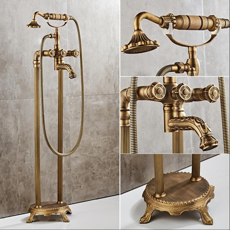 Tuqiu bodenstehender, geschnit – Freestanding Bathtub Filler Faucet Floor Bewertung und Preis