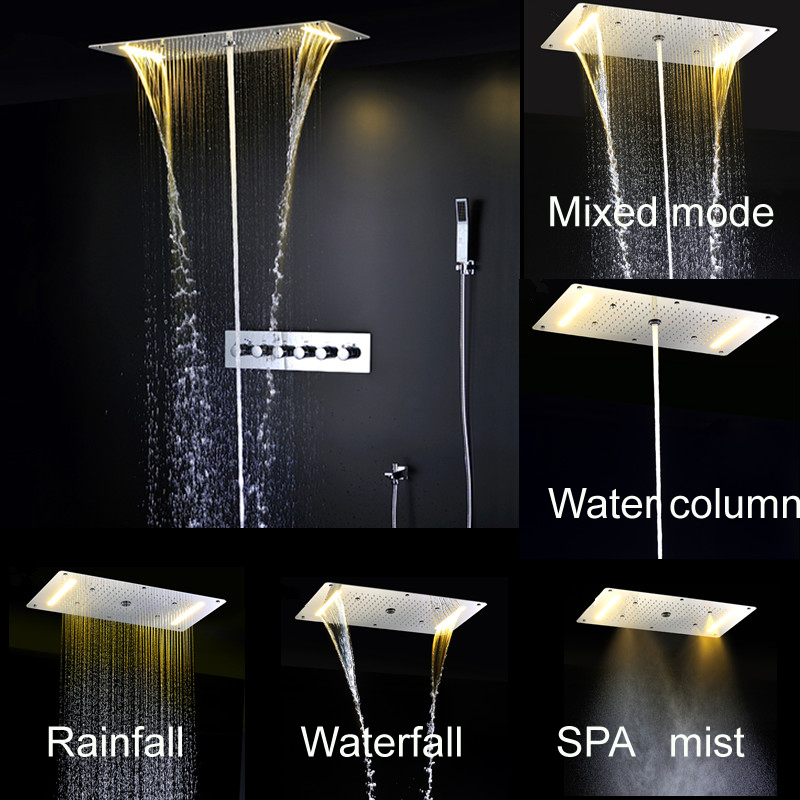 Luxuriöses LED-Multifunktions- – Led Rainfall Shower Head Waterfall Bewertung und Preis