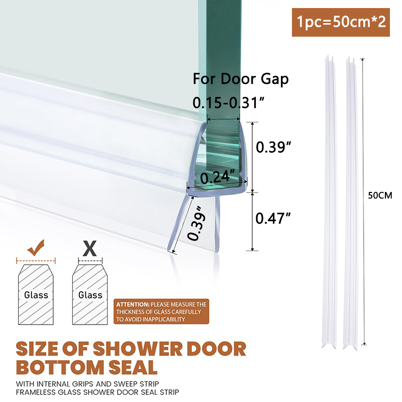 Duschtür-Bodendichtung, 4–6 mm – Shower Door Bottom Seal Strip Sweep Bewertung und Preis