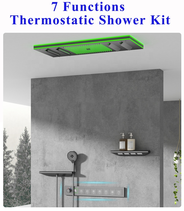 Neues Design Gebürsteter Gold- – Led Rainfall Shower Head Waterfall Bewertung und Preis