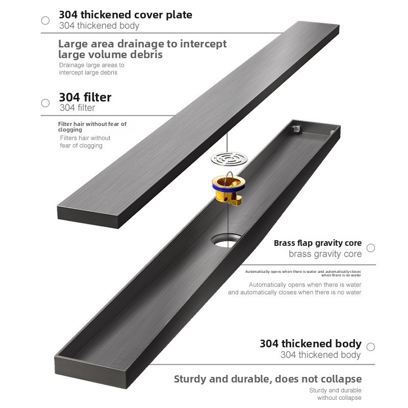 304 Edelstahl Linearer Bodenab – Linear Shower Drain Stainless 304 Tile In Bewertung und Preis